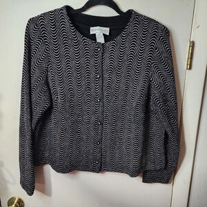 Dressbarn Super Sparkly Sweater Black Cardigan Plus Size 18W